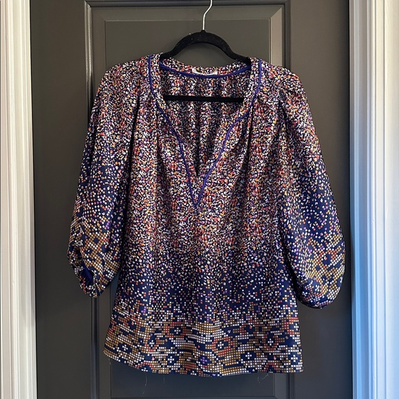 Collective Concepts Tops - Collective Concepts Multicolor Abstract Blouse